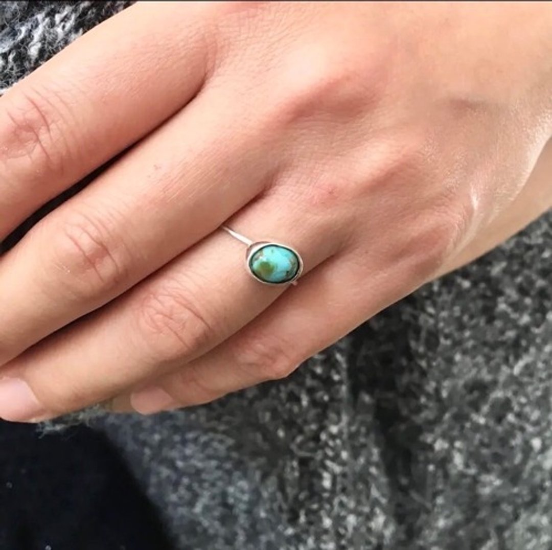 银戒指“Kingman Turquoise” - 戒指 - 其他金属 