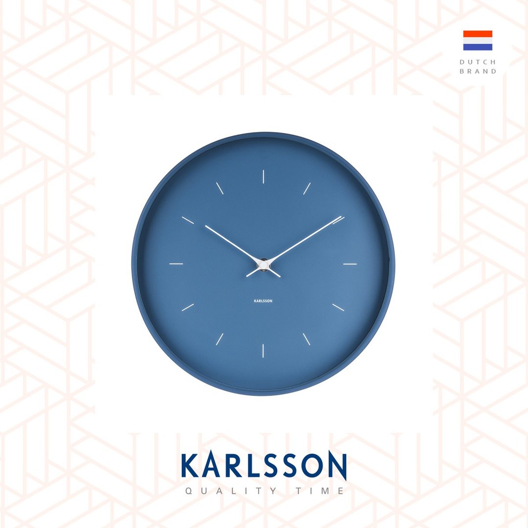 荷兰Karlsson wall clock 27.5cm Butterfly Hands dark blue - 时钟/闹钟 - 其他金属 蓝色