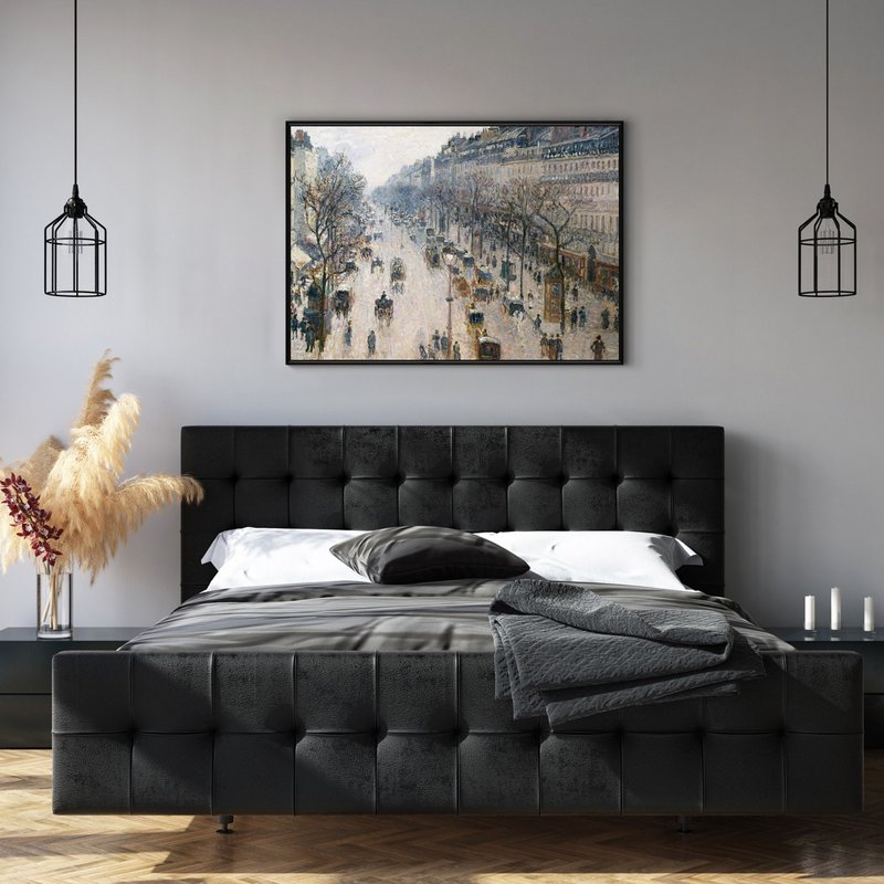 毕沙罗_冬日早晨的蒙马特大道 - 印象派/大师名作系列/风景画 - 海报/装饰画/版画 - 其他材质 灰色