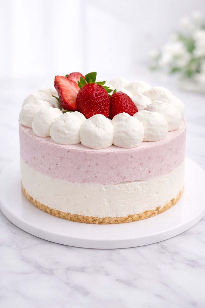 周岁蛋糕推荐/莓好小云朵/无加糖无淀粉蛋糕/无糖无麸质/草莓蛋糕 - 蛋糕/甜点 - 新鲜食材 粉红色
