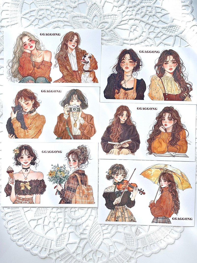秋季女孩贴纸 - 贴纸 - 纸 