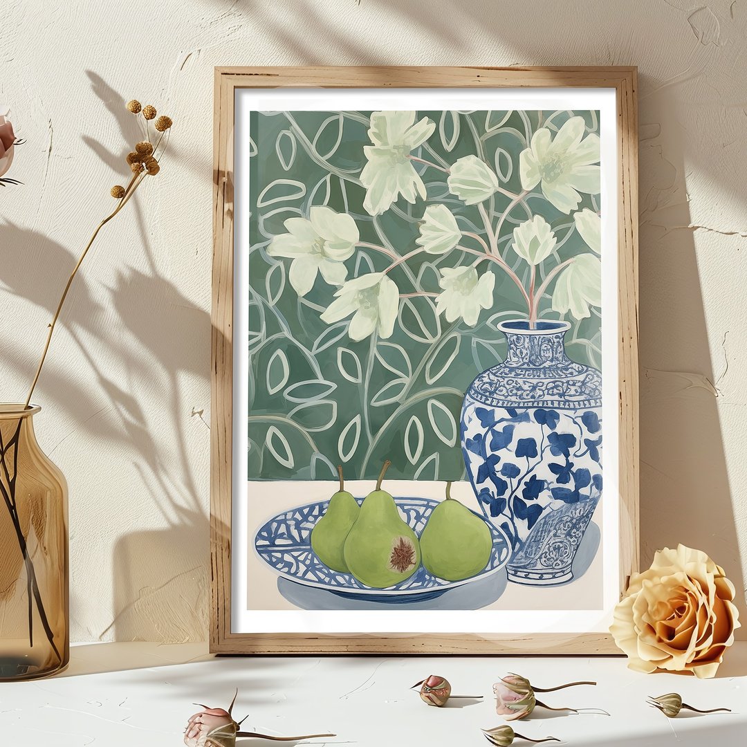 静谧与果 Quiet with Pears / 当代静物插画装饰画 海报 客厅挂画 - 海报/装饰画/版画 - 纸 
