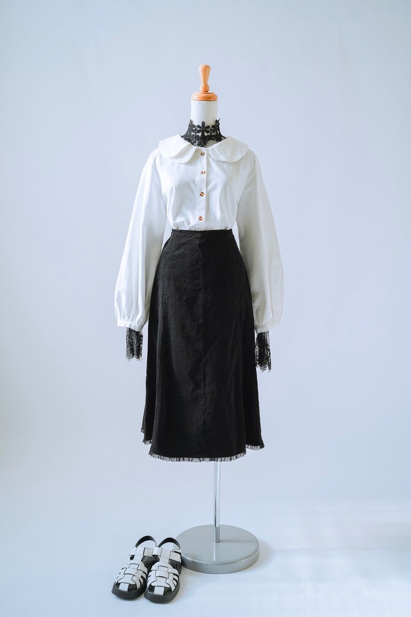 除了 True Love 90's古着牛仔裙 - 裙子 - 棉．麻 黑色