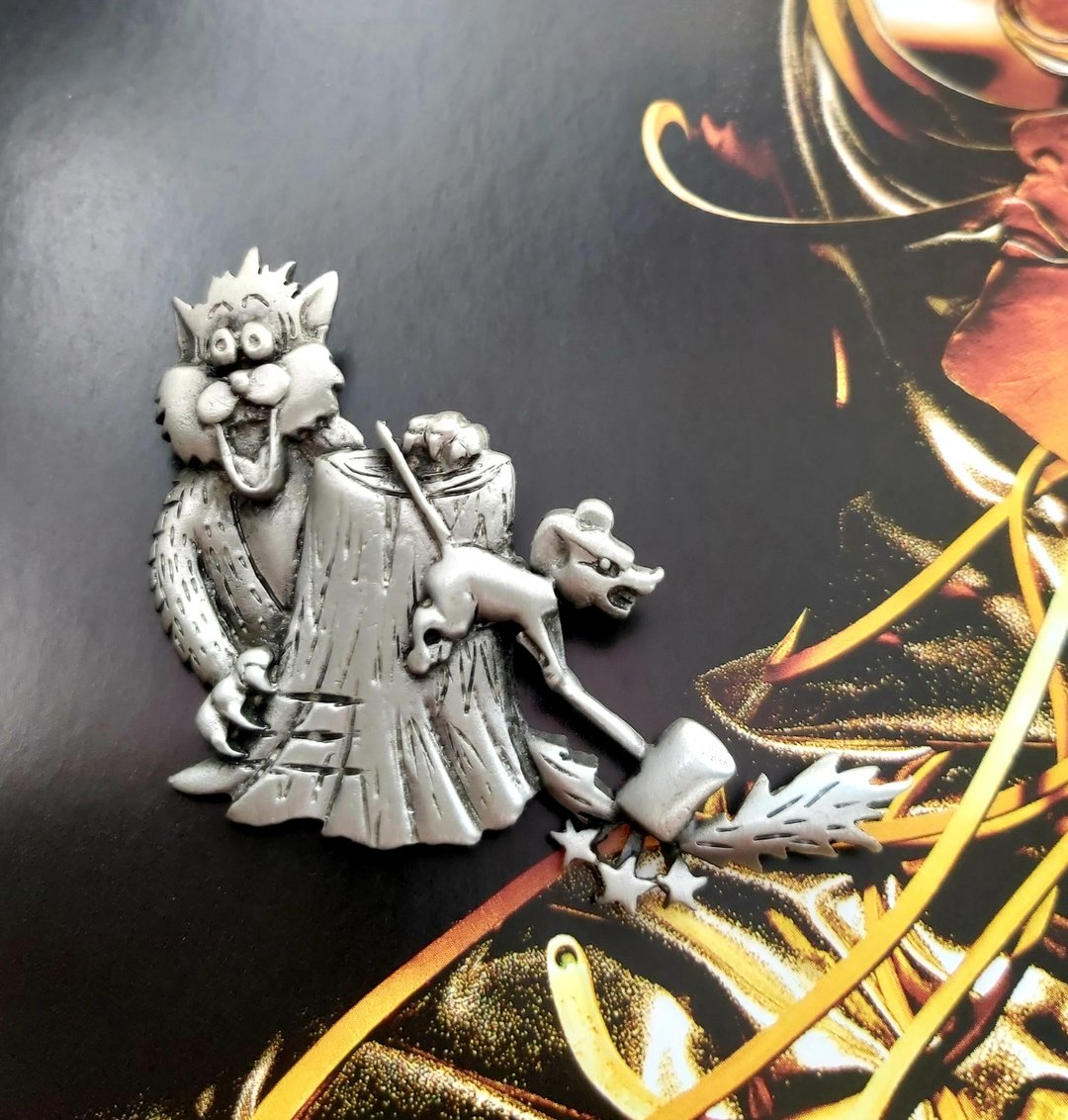 JJ 精明的老鼠与憨直的猫  别针。西洋古董饰品 - 徽章/别针 - 其他金属 金色