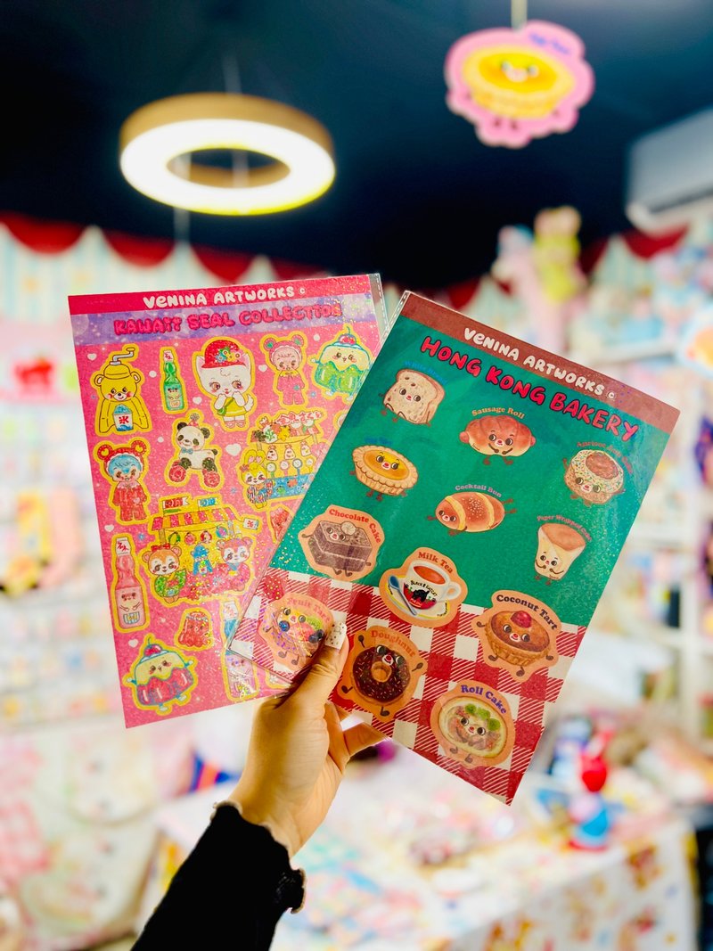 香草插画系列  闪膜大贴纸 - 贴纸 - 纸 多色