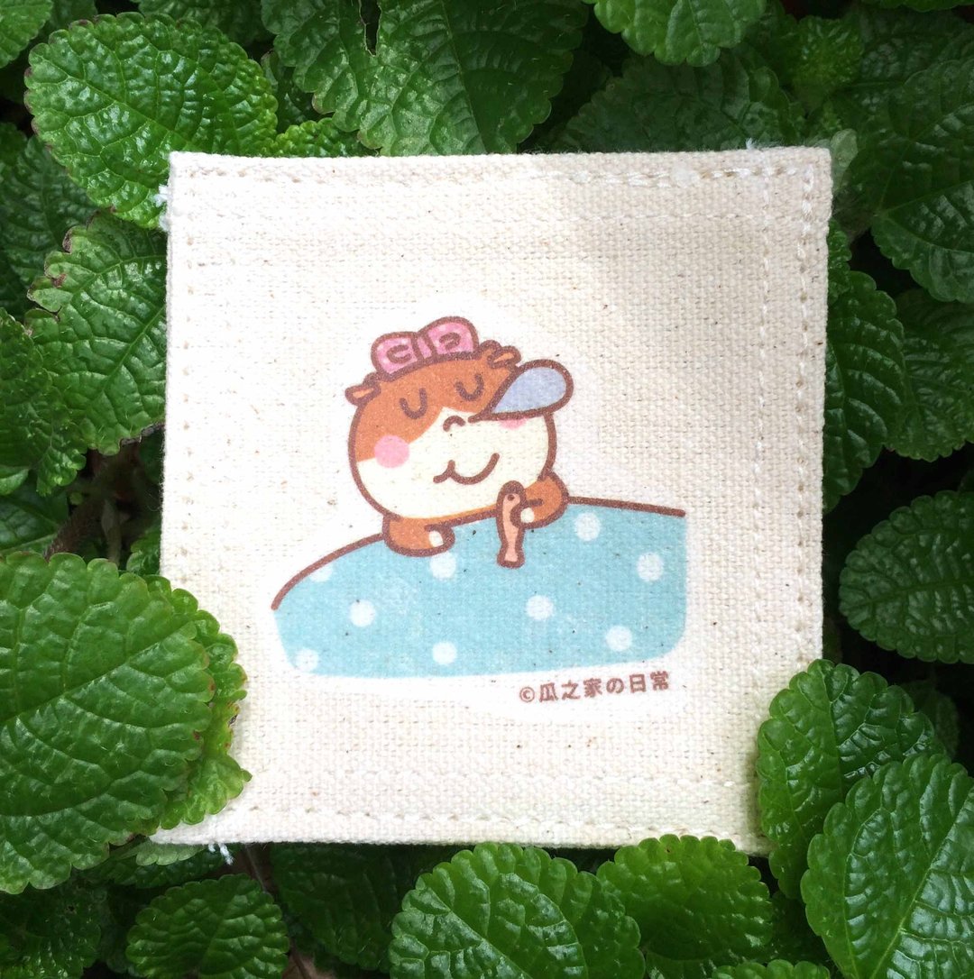 午睡の日常 下午茶杯垫 帆布手工印制 Coaster - 杯垫 - 棉．麻 蓝色