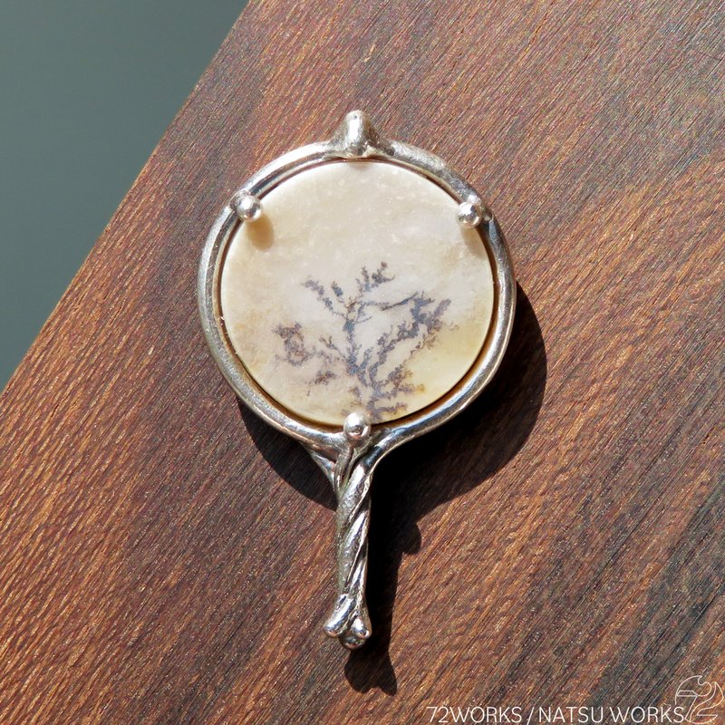 Dendritic Agate Brooch - 胸针 - 宝石 咖啡色