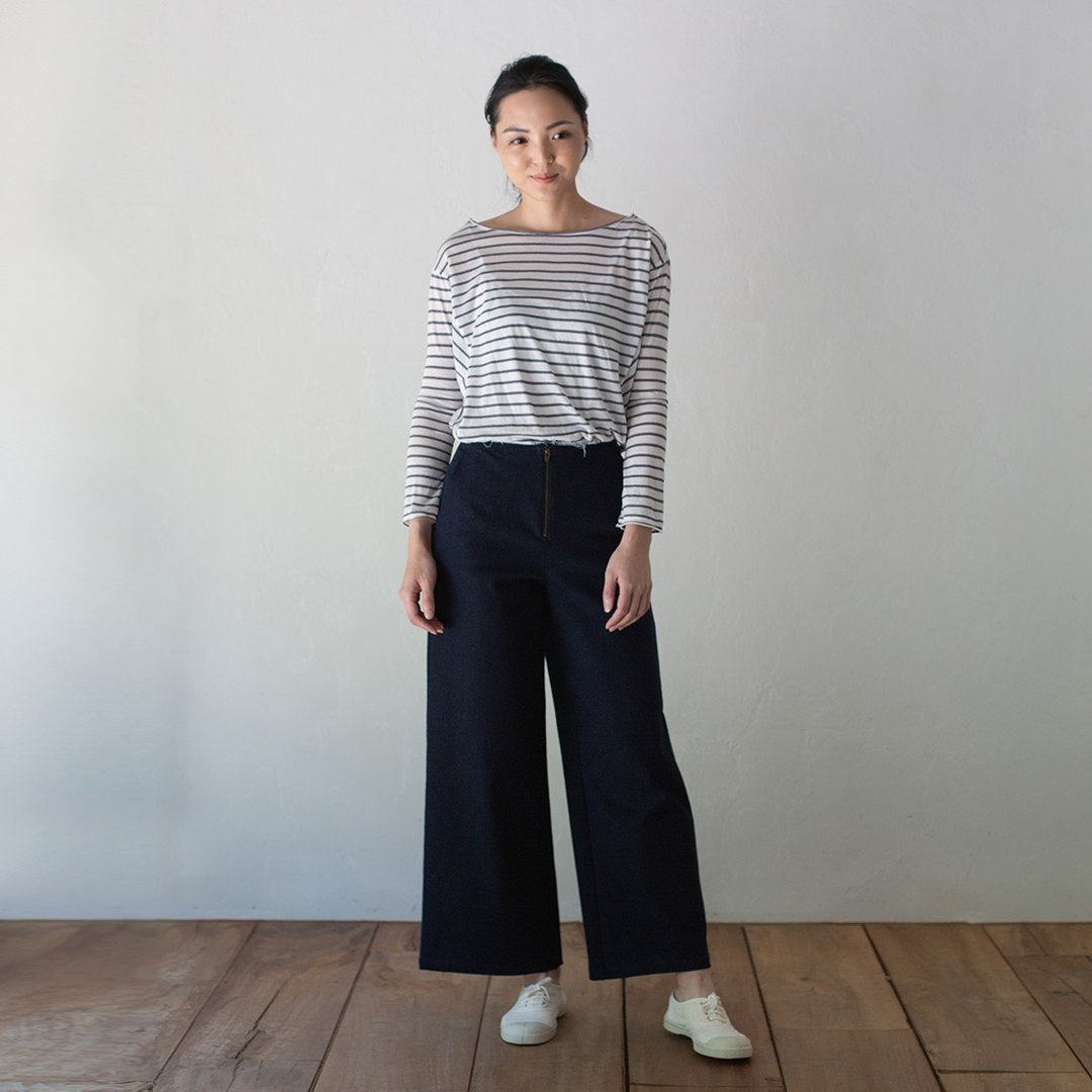 自在真我腰头须边宽裤 Free The Soul Raw Edge Wide Leg Pants - 女装长裤 - 棉．麻 多色