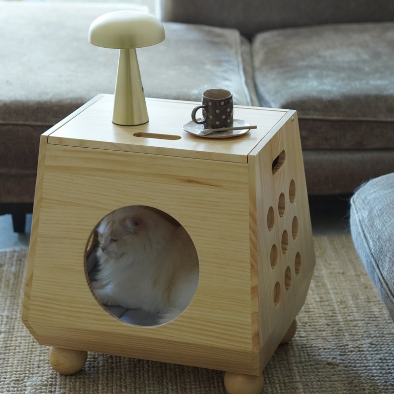 【躲猫猫床头柜】人宠共用|实木猫咪床头柜-懂生活更懂毛孩子! - 床垫/笼子 - 木头 