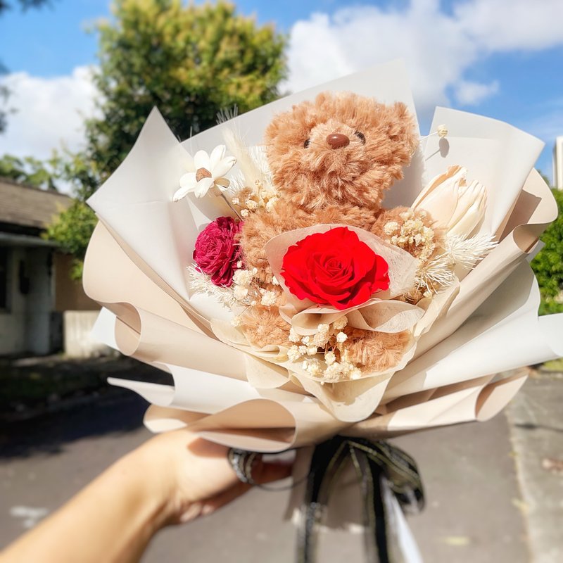 Teddy in Bloom泰迪花语 永生花/干燥花/求婚 情人节 浪漫/礼物 - 干燥花/捧花 - 植物．花 多色