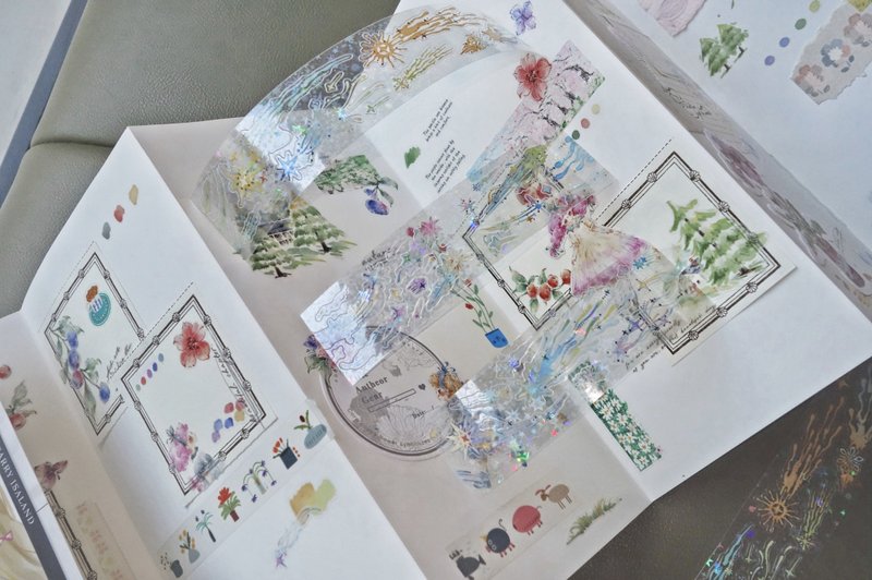 流光集 きらきら流れ星と花火 PET 和紙膠帶 (kiss-cut) - 纸胶带 - 其他材质 多色