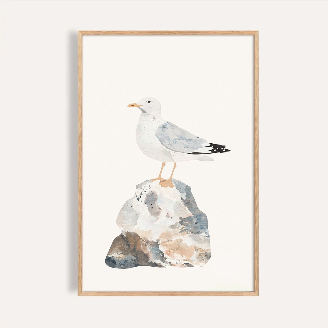 礁岩上的守望者 Seaside Watcher / 童话系列插画挂画 - 海报/装饰画/版画 - 纸 
