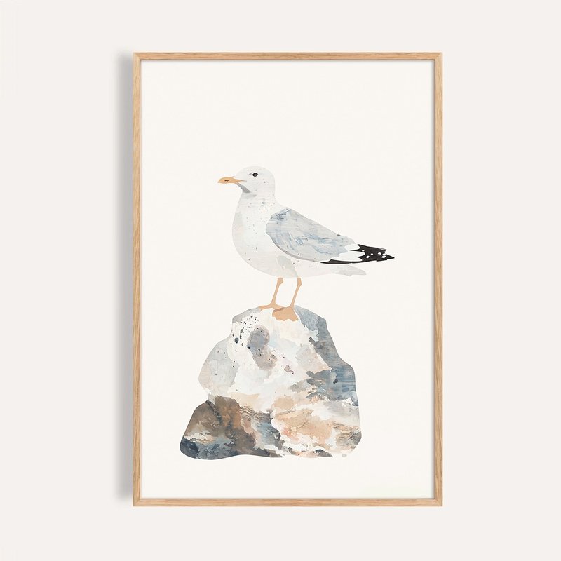 礁岩上的守望者 Seaside Watcher / 童话系列插画挂画 - 海报/装饰画/版画 - 纸 