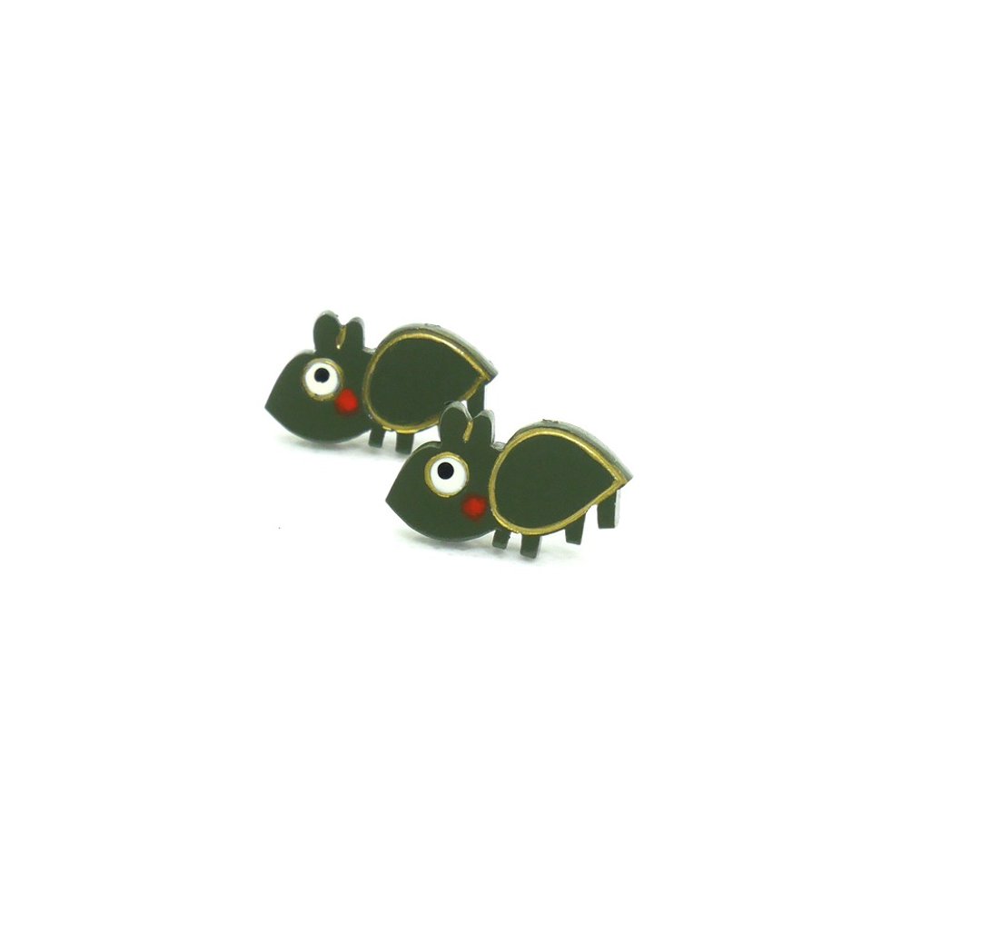 Ant Earrings - 耳环/耳夹 - 树脂 多色