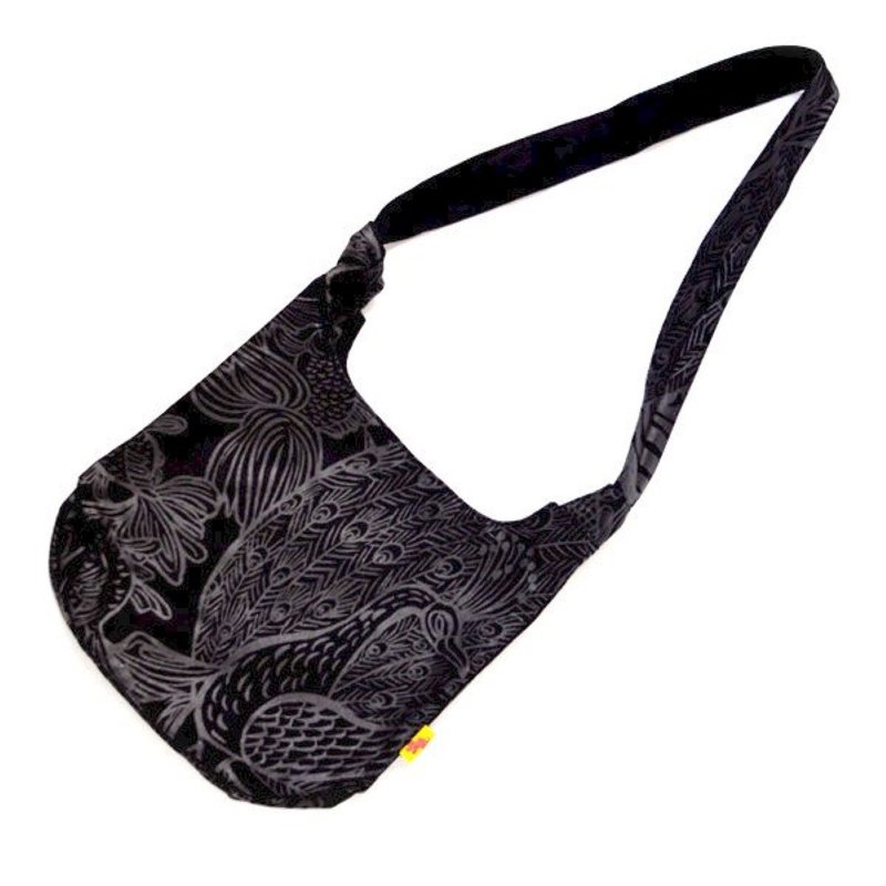 布制单肩包  LIVE - 侧背包/斜挎包 - 棉．麻 黑色