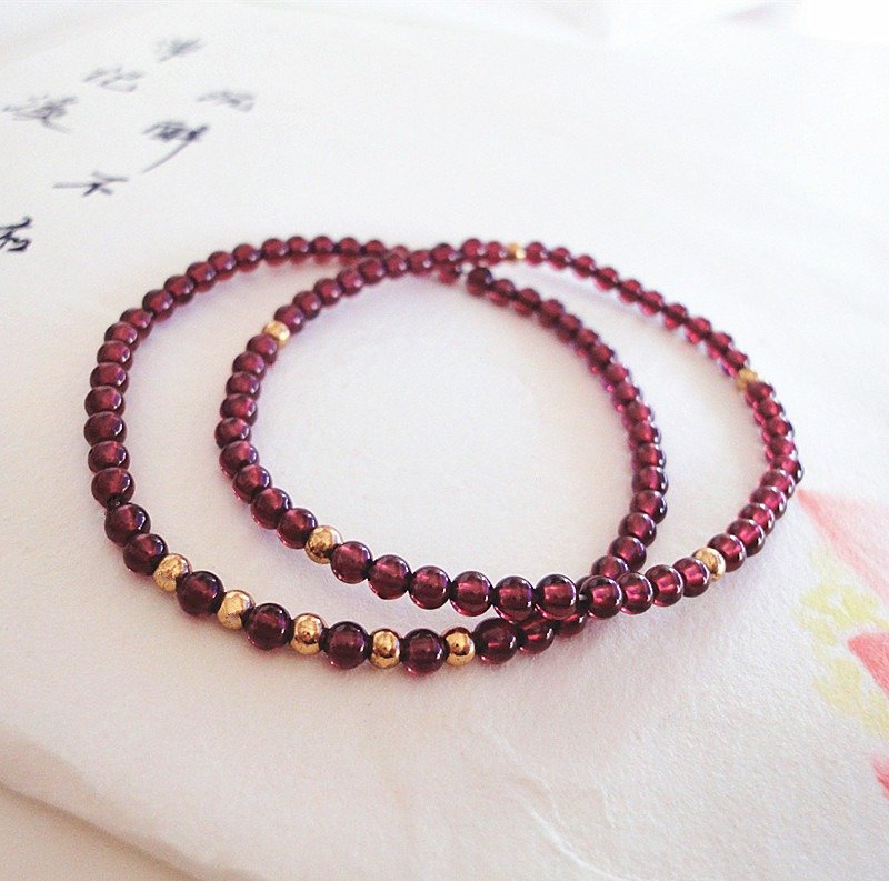 西洋情人节礼物-小世界-石榴石细手链 - 手链/手环 - 宝石 紫色