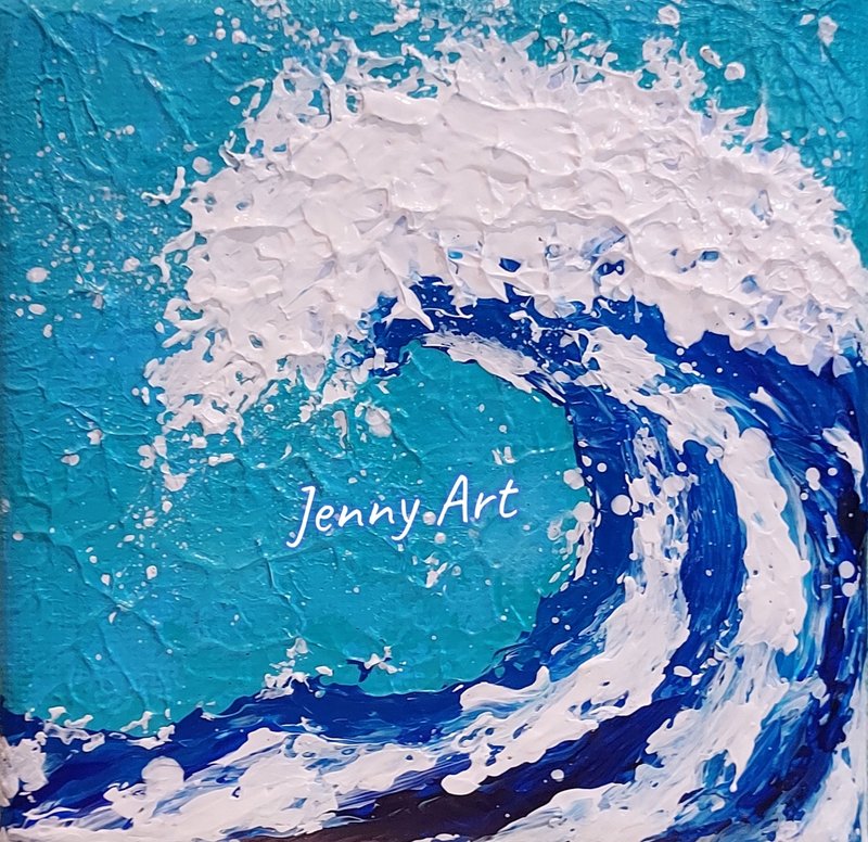 【浪花】无框画 压克力画 抽象画 疗愈画作 挂画 居家摆设 - 海报/装饰画/版画 - 其他材质 蓝色