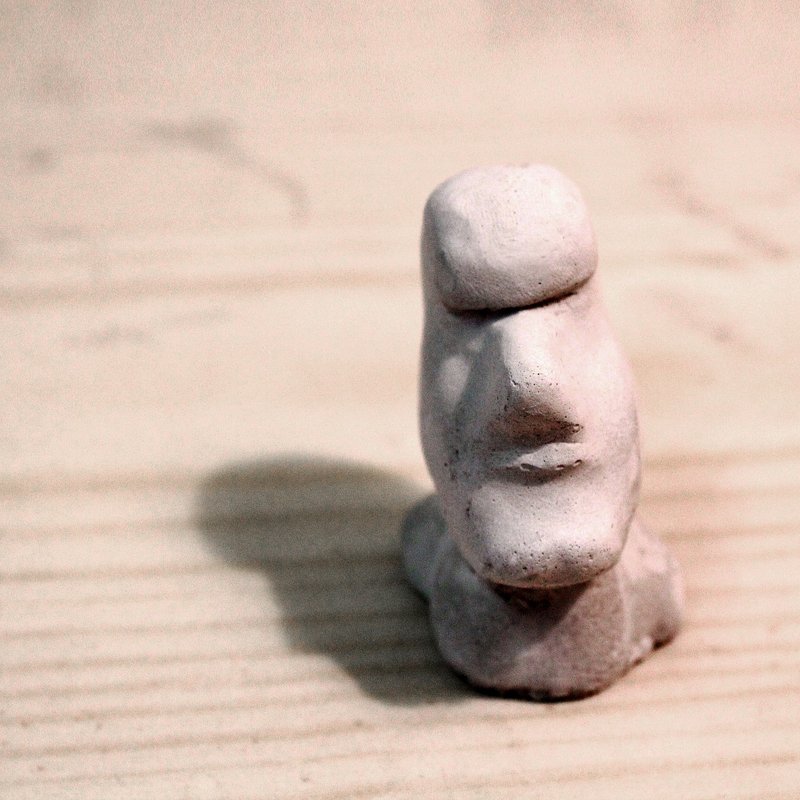 迷你复活岛小石像-工业风摆饰-摩艾-原色 - 摆饰 - 水泥 灰色