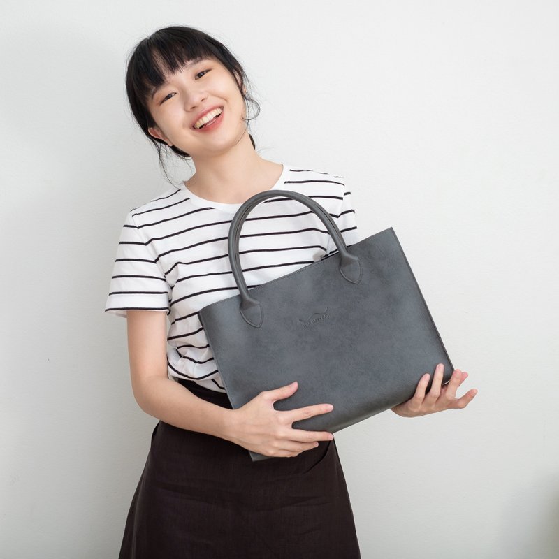 WARALEE's DAY | 托特包 - 灰黑色 - 手提包/手提袋 - 人造皮革 灰色
