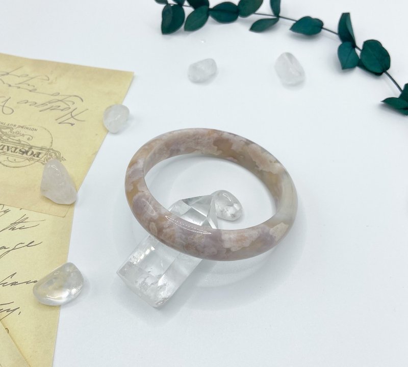 奶蓝x樱花玛瑙手镯│奶紫蓝调x温柔款│56+口x礼物x送礼 - 手链/手环 - 石头 蓝色