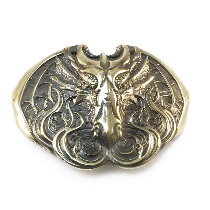 Smaug Dragon soild brass belt buckle, Fafnir dragon belt accessory - 皮带/腰带 - 其他材质 金色