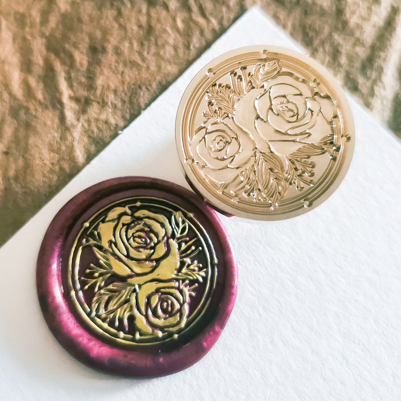 火漆印章-玫瑰園 手帳印章  Wax Seal Stamp Roses - 印章/印台 - 其他金属 