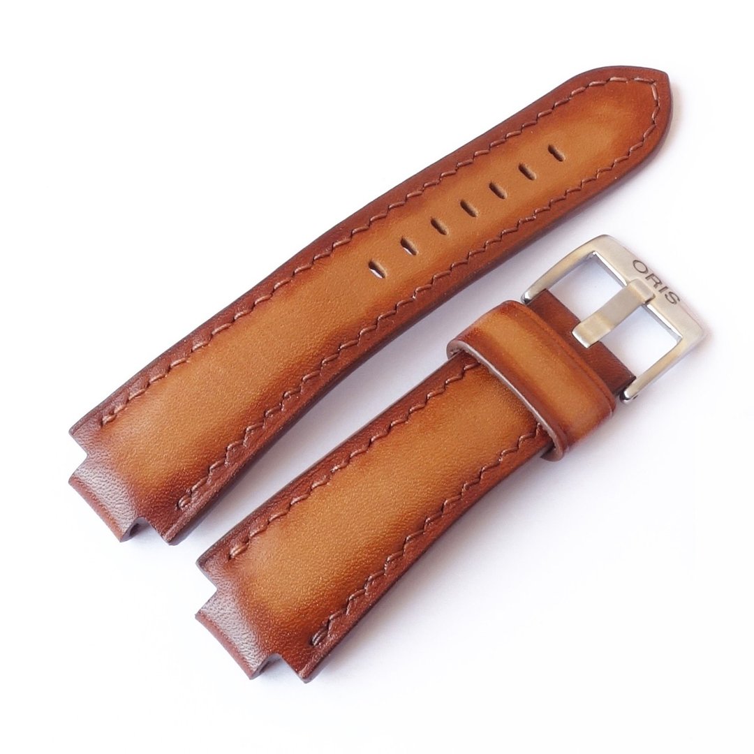 Light brown Watch Strap for ORIS Aquis, genuine leather - 表带 - 真皮 咖啡色