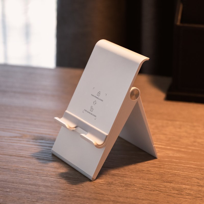 Pocket Plus 随身折叠手机支架 | 两段高度调整 旅行轻巧收纳 - 手机座/防尘塞 - 塑料 白色
