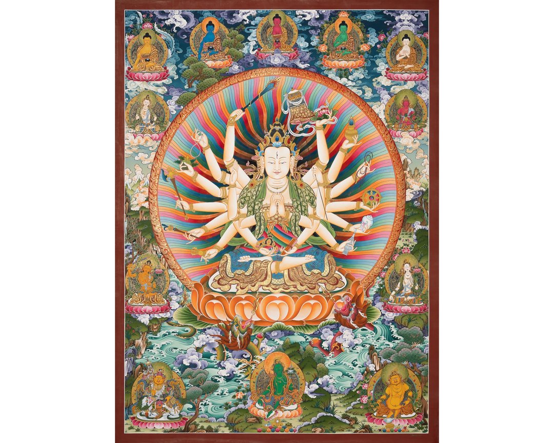 **禅修空间匠人手作准提佛母唐卡** - 墙贴/壁贴 - 其他材质 多色