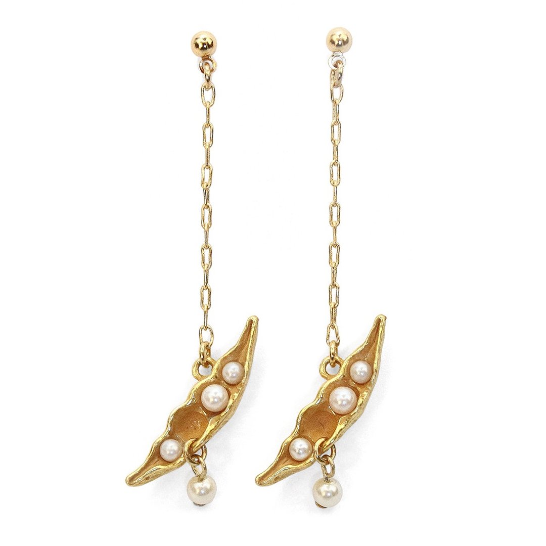 Petit Sayaendo Earrings PA436 - 耳环/耳夹 - 其他金属 金色