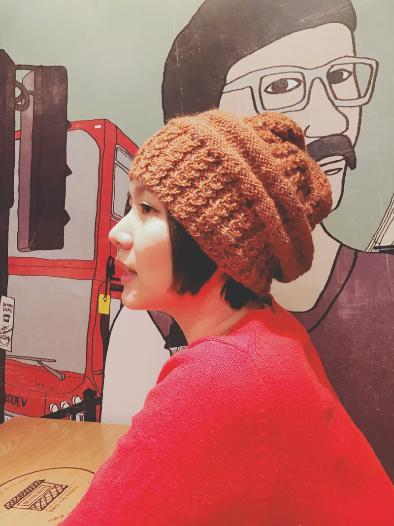 圣诞特价 砖红Beanie - 帽子 - 羊毛 咖啡色