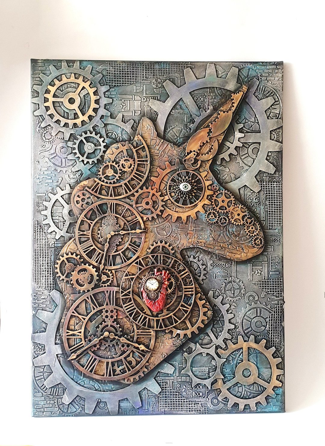 独家蒸汽朋克大图蒸汽朋克手工画布蒸汽朋克3D墙画蒸汽朋克墙饰手 - 墙贴/壁贴 - 木头 