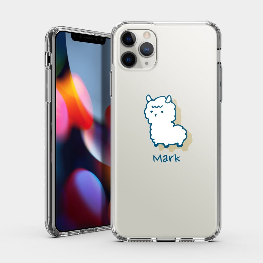 礼物 定制化英文名 草泥马 IPHONE 保护壳 透明手机壳 PU014 - 手机壳/手机套 - 塑料 白色
