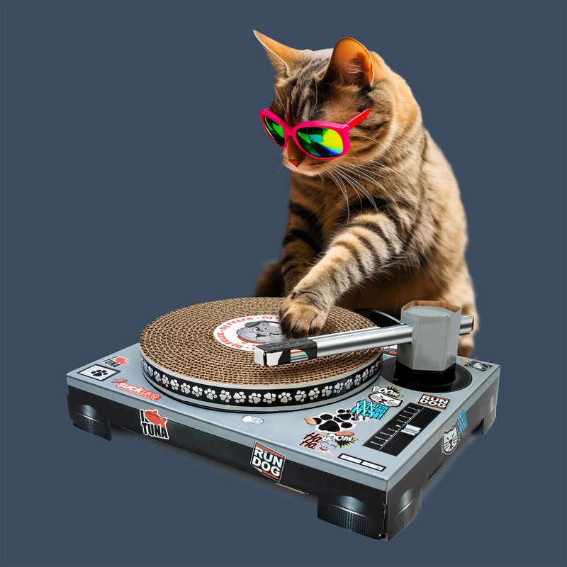 【英国 Suck UK 】DJ 唱片盘猫抓板 - 抓板/跳台 - 纸 多色