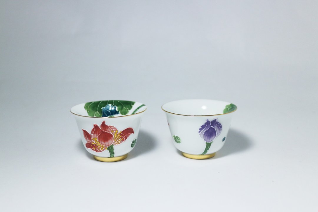 纯手绘茶杯-和气生财对杯(品茗杯) - 茶具/茶杯 - 瓷 多色