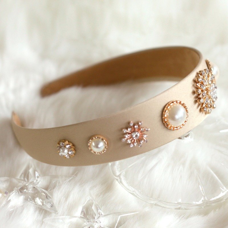 优雅饰物阔头箍 - 发饰 - 其他材质 金色