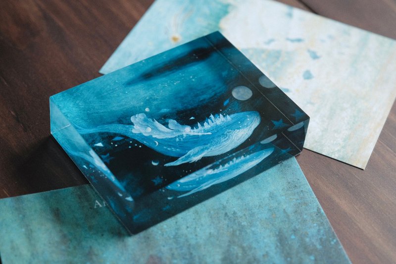 压克力水晶画 - 鲸鱼与女孩 - 摆饰 - 压克力 