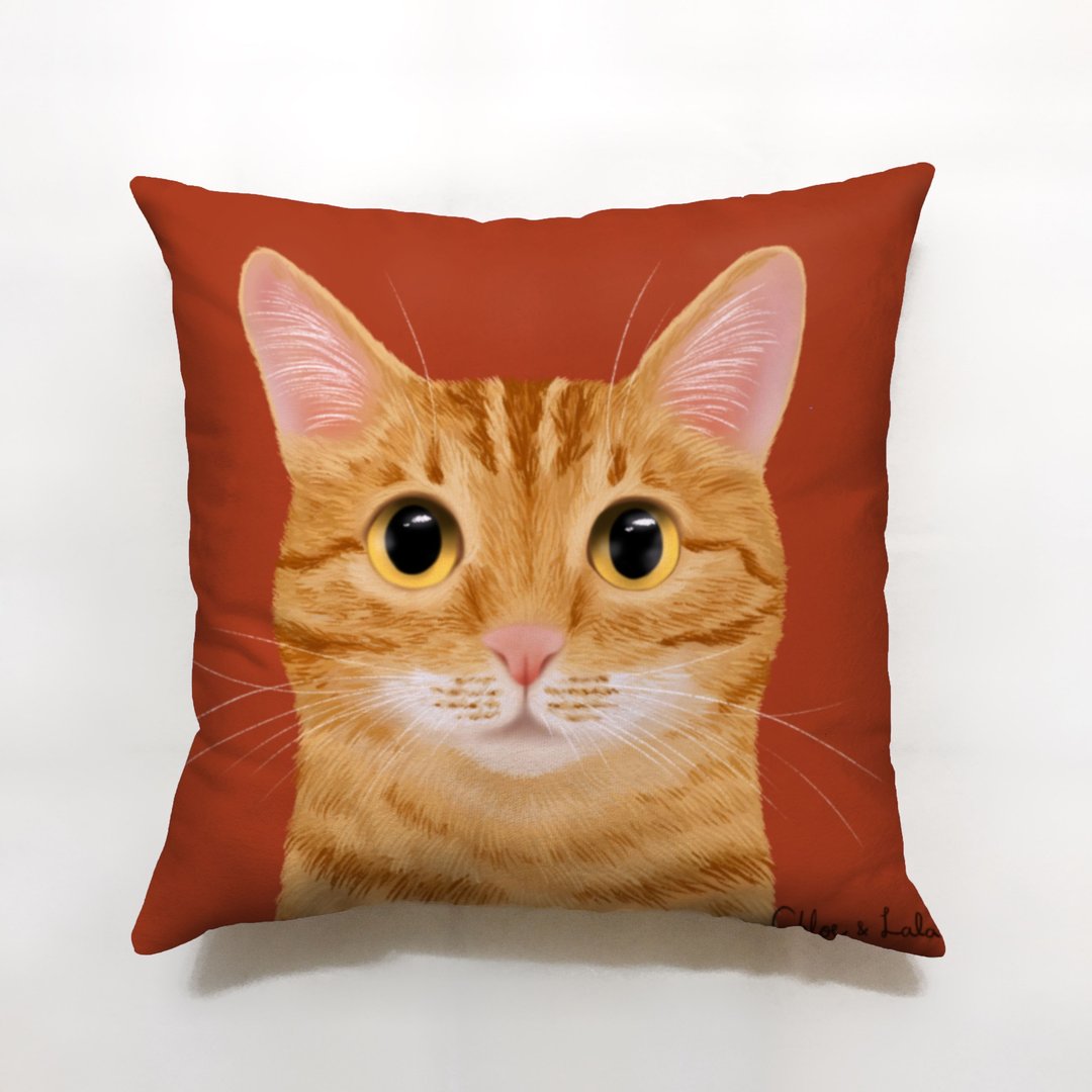 汪喵大抱枕 - 橘猫 橘色猫咪 橘猫抱枕 - 枕头/抱枕 - 聚酯纤维 红色