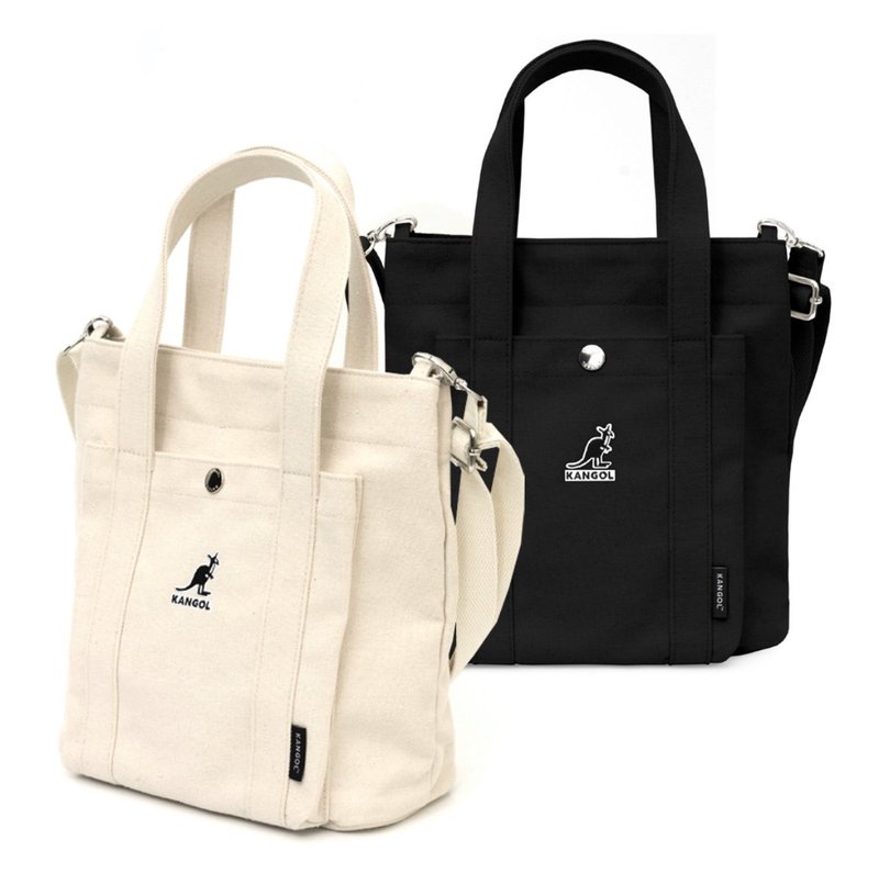 【KANGOL】袋鼠帆布可手提侧背托特包 - 手提包/手提袋 - 棉．麻 