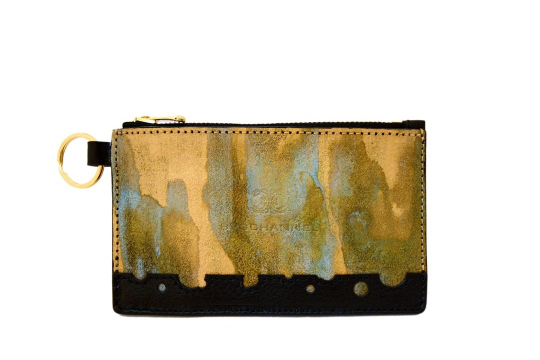 RUST GOLD Zip Mini Wallet - 皮夹/钱包 - 真皮 金色