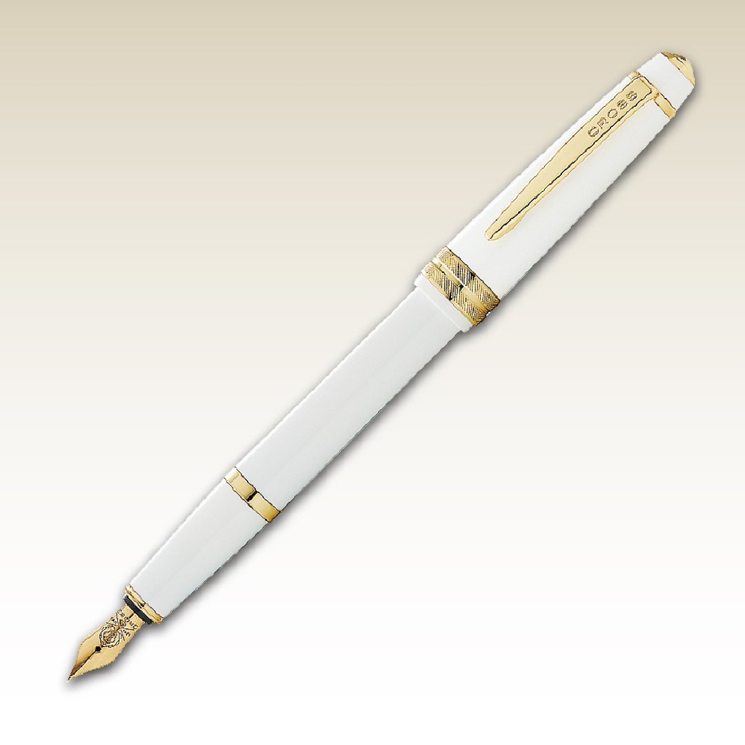 CROSS Bailey Light贝礼轻盈系列金夹亮白钢笔/ F尖 (原厂正货) - 钢笔 - 树脂 白色