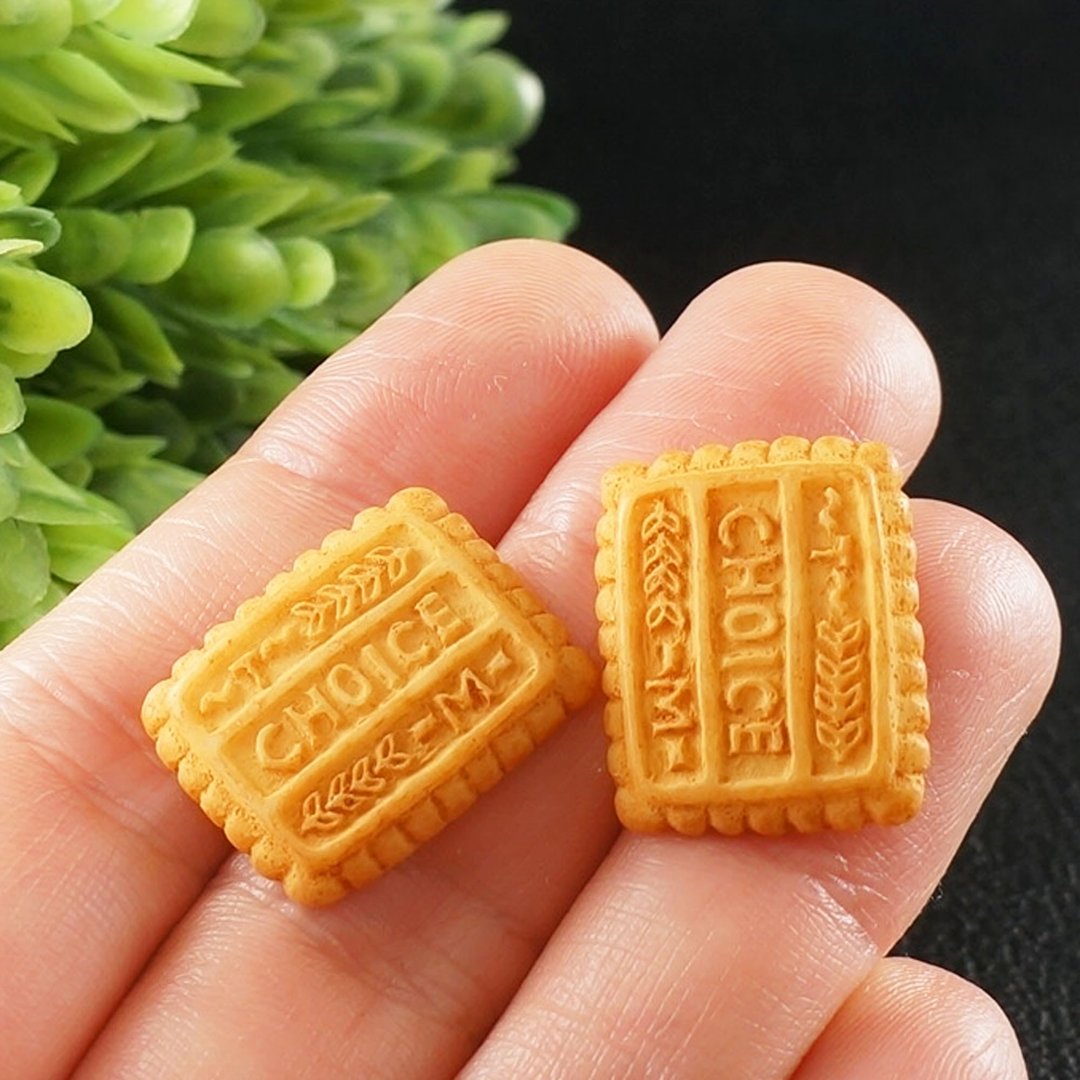 迷你饼干耳钉 可爱日系甜点 不锈钢耳环 珠宝 - 耳环/耳夹 - 不锈钢 橘色