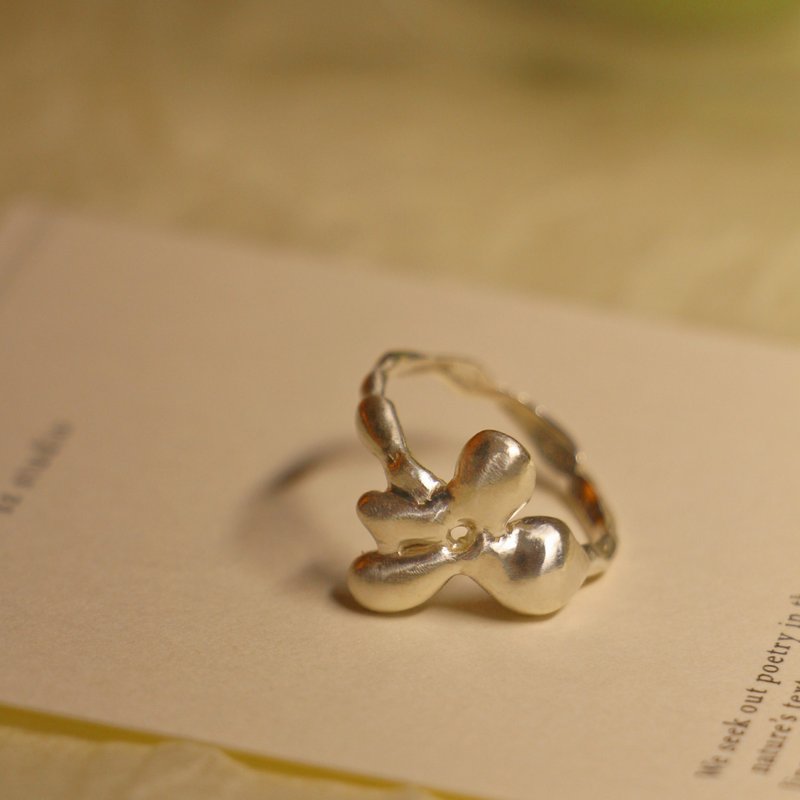 奶油融花 - 戒指 - 纯银 银色