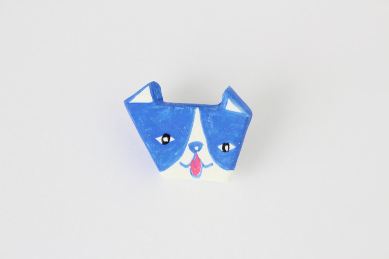 Dog brooch - 胸针 - 粘土 蓝色