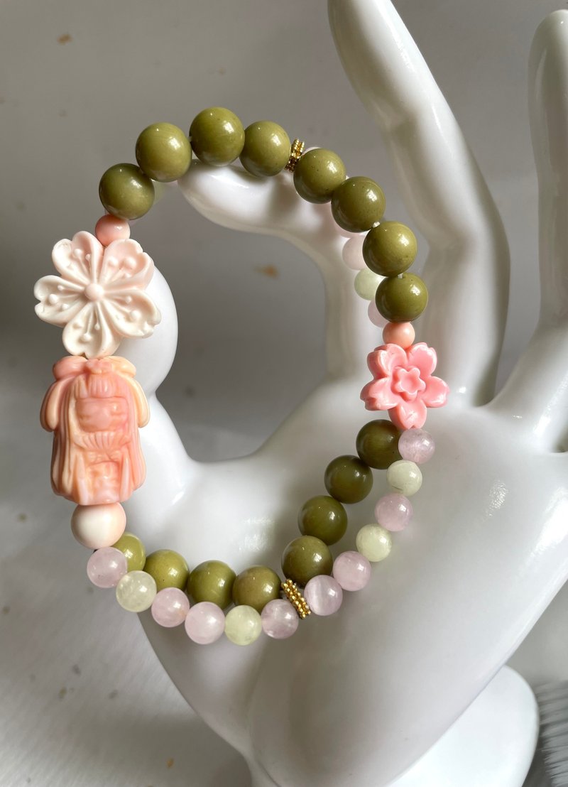 宇治抹茶王姬   女王贝阿拉善紫锂辉绿锂辉手串手链 - 手链/手环 - 半宝石 