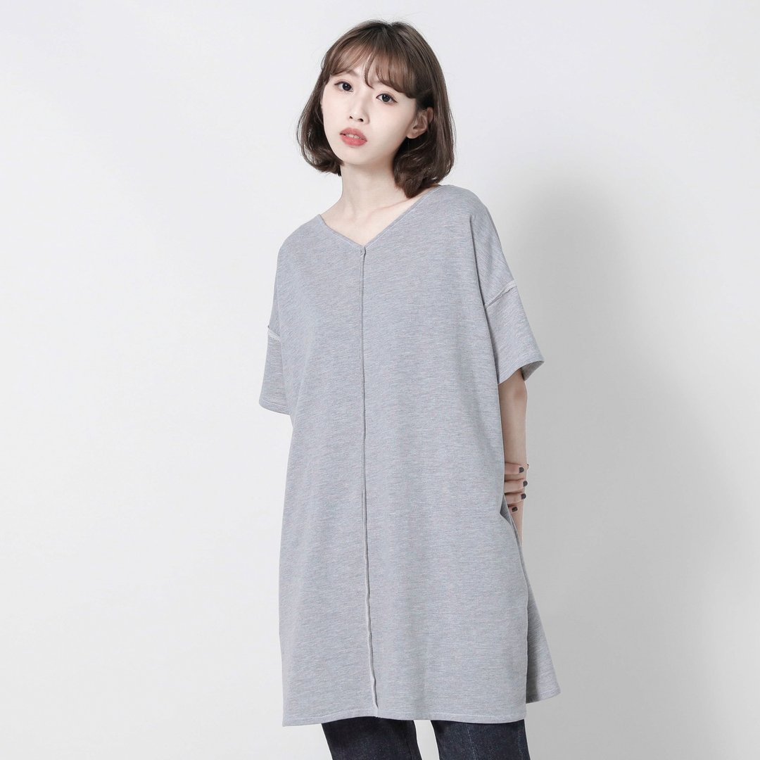 SU:MI said Fetters 牵引错位宽松洋装_7SF008_灰 - 女装上衣 - 棉 灰色