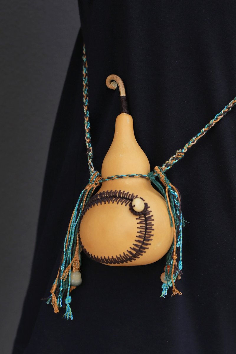 No.8-原創 & 天然中号葫芦斜挎包 | 全手工藏式编绳 | 吉祥 有福 - 侧背包/斜挎包 - 植物．花 多色