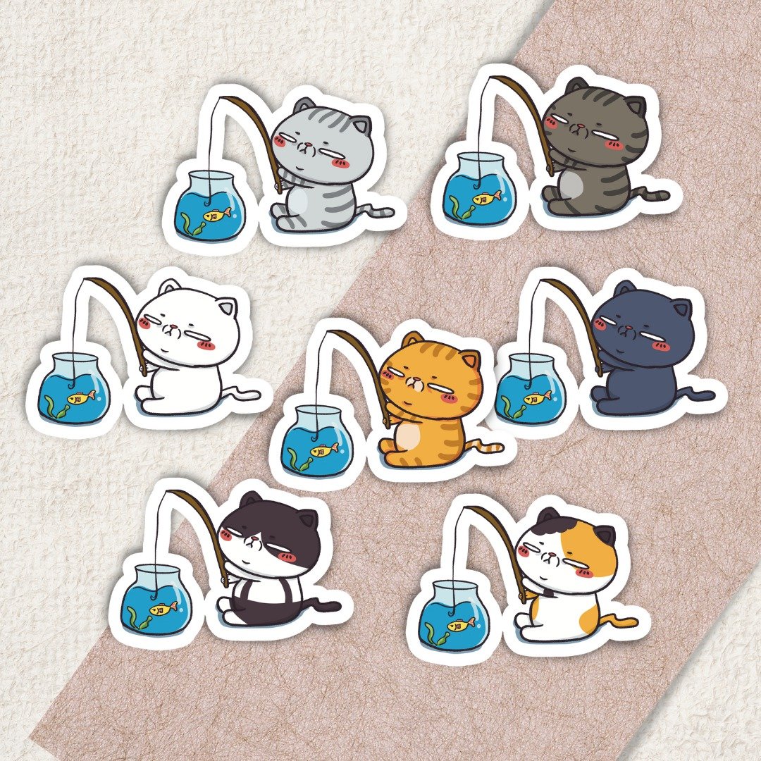 猫咪贴纸 / 猫生消遣 / pvc / 5cm - 贴纸 - 其他材质 多色