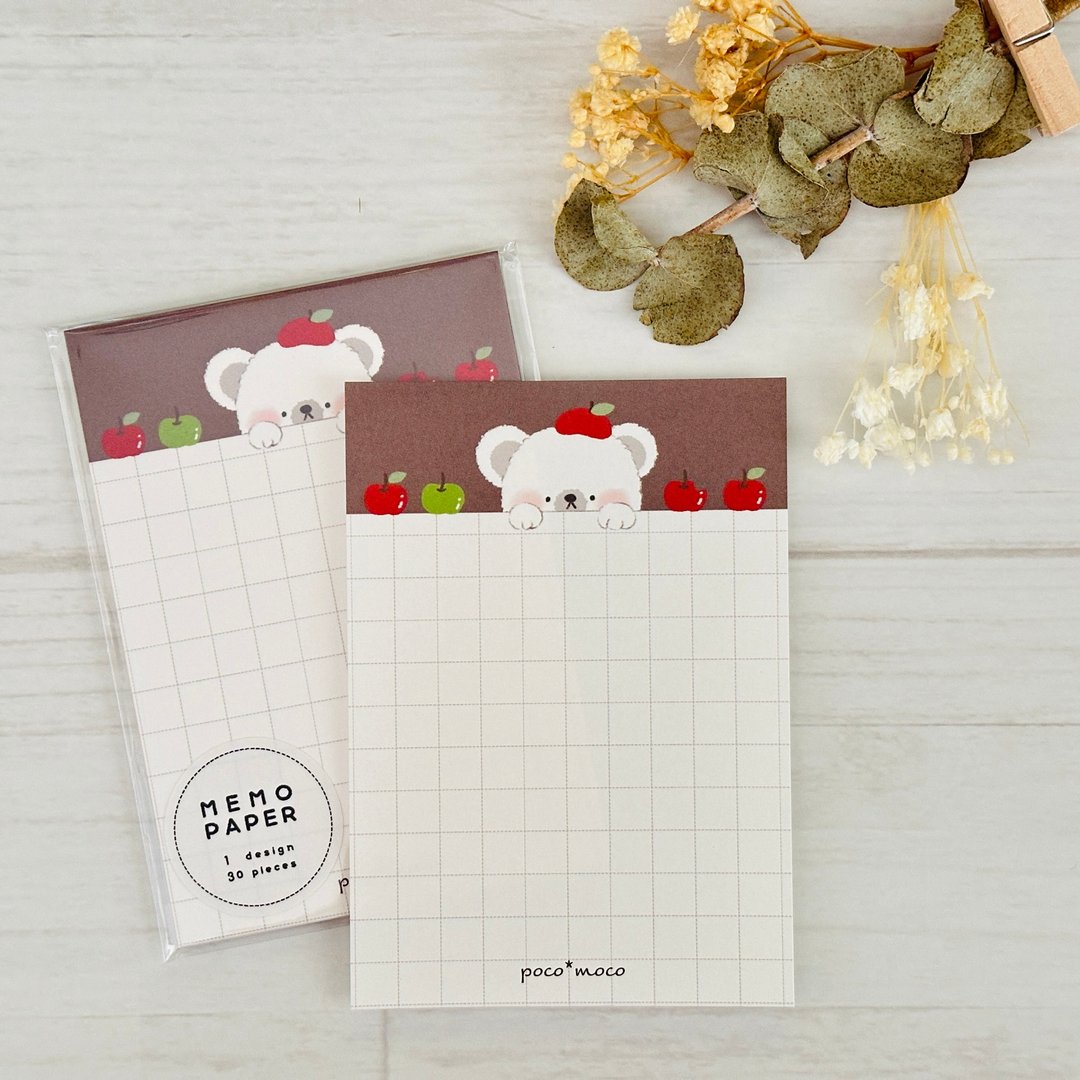 【memo paper・A7尺寸】北极熊与苹果【memo paper・A7尺寸】 - 笔记本/手帐 - 纸 多色