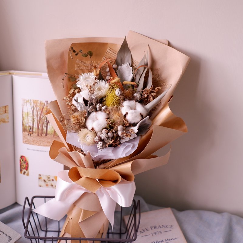 未完待续 |  自然纯粹 白色调 棉花 干燥花 花束 现货 - 干燥花/捧花 - 植物．花 白色